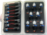 FUEL INJECTORS: SET OF 8 LQ4 LQ9 4.8 5.3 6.0 DELPHI SHORTIES MULTEC HIGH IMPEDANCE HPI INJECTORS