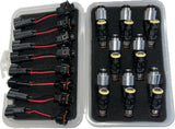 FUEL INJECTORS: SET OF 8 LQ4 LQ9 4.8 5.3 6.0 DELPHI SHORTIES MULTEC HIGH IMPEDANCE HPI INJECTORS