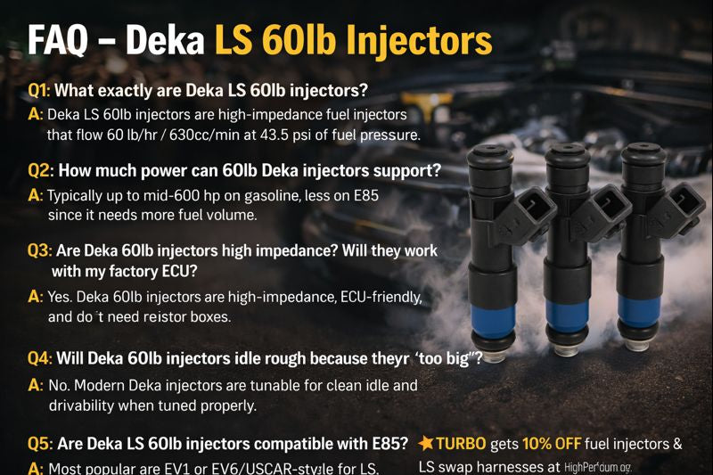 Deka Inj FAQ – Deka LS 60lb Injectors – High Performance Injectors