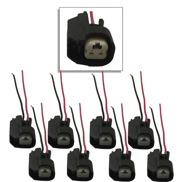 Xtras: Set of 8 Ev14 / Ev6 / OBD2 Injector Plug Connector Pigtails
