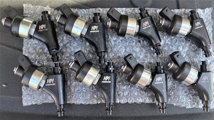 Fuel Injectors: Set of 8 450LB/4700cc @ 43.5 PSI Low Impedance HPI Injectors